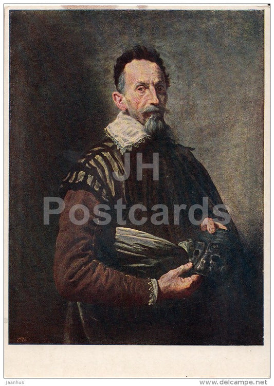 painting by Domenico Fetti - Portrait of Actor , 1610s - old man - Italian art - 1955 - Russia USSR - unused - JH Postcards