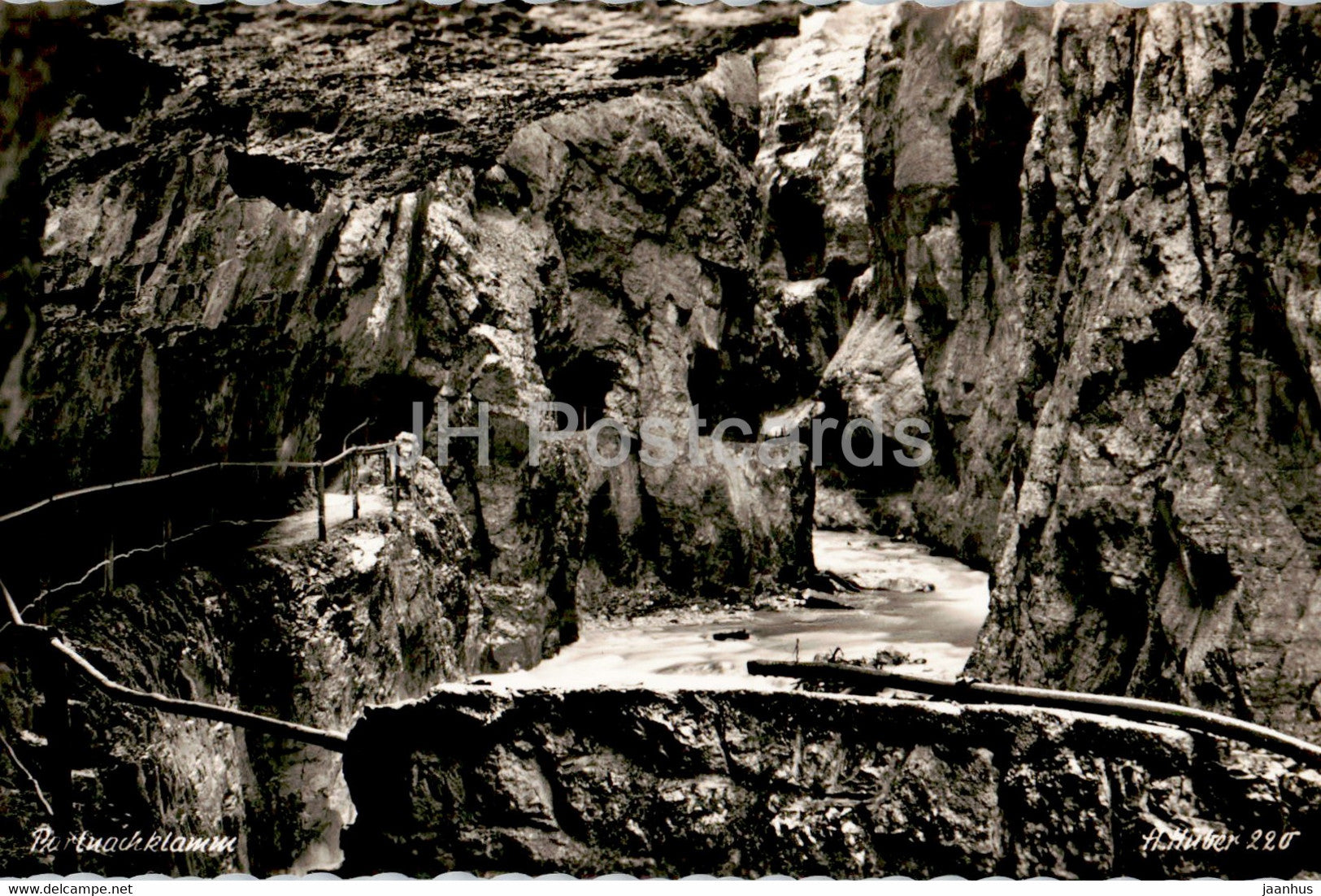 Partnachklamm - old postcard - Germany - unused - JH Postcards