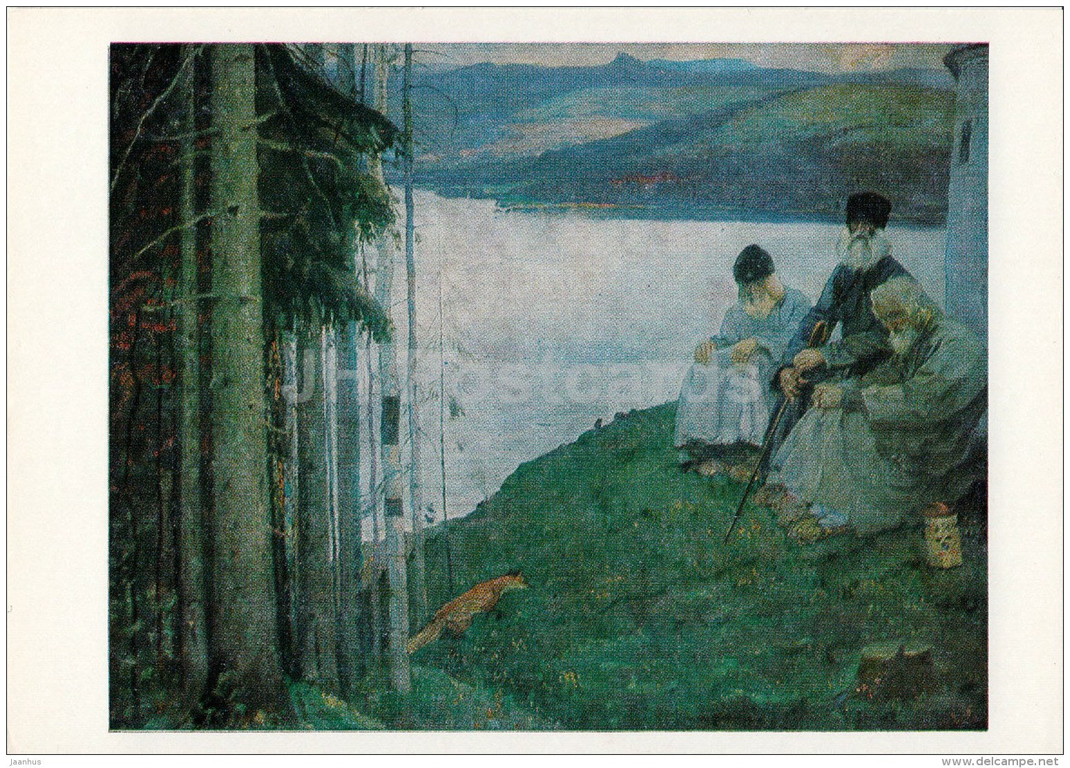 painting by M. Nesterov - The Fox , 1914 - Russian art - 1988 - Russia USSR - unused - JH Postcards