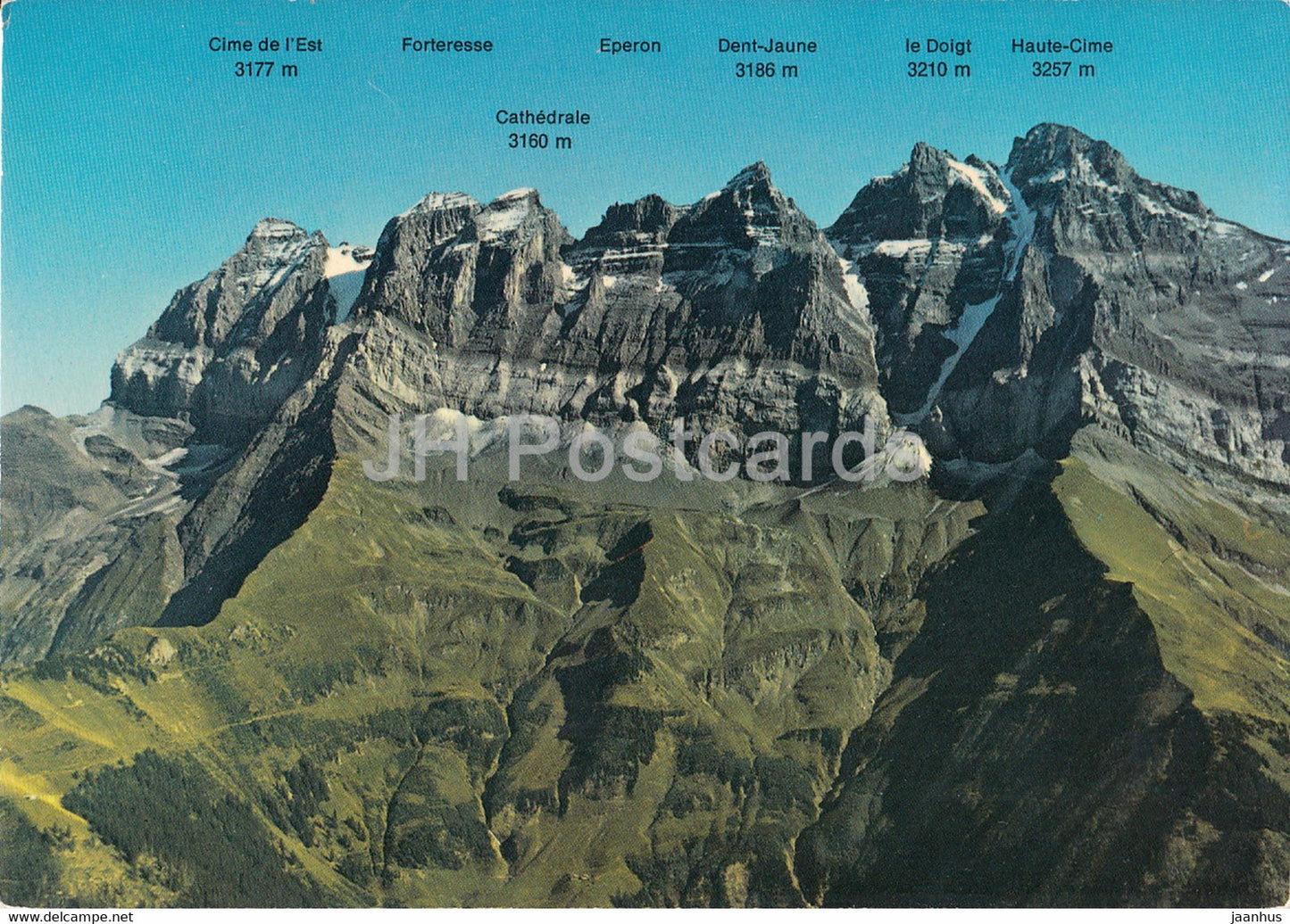 Les Dents du Midi 3257 m - 3742 - Switzerland - unused - JH Postcards