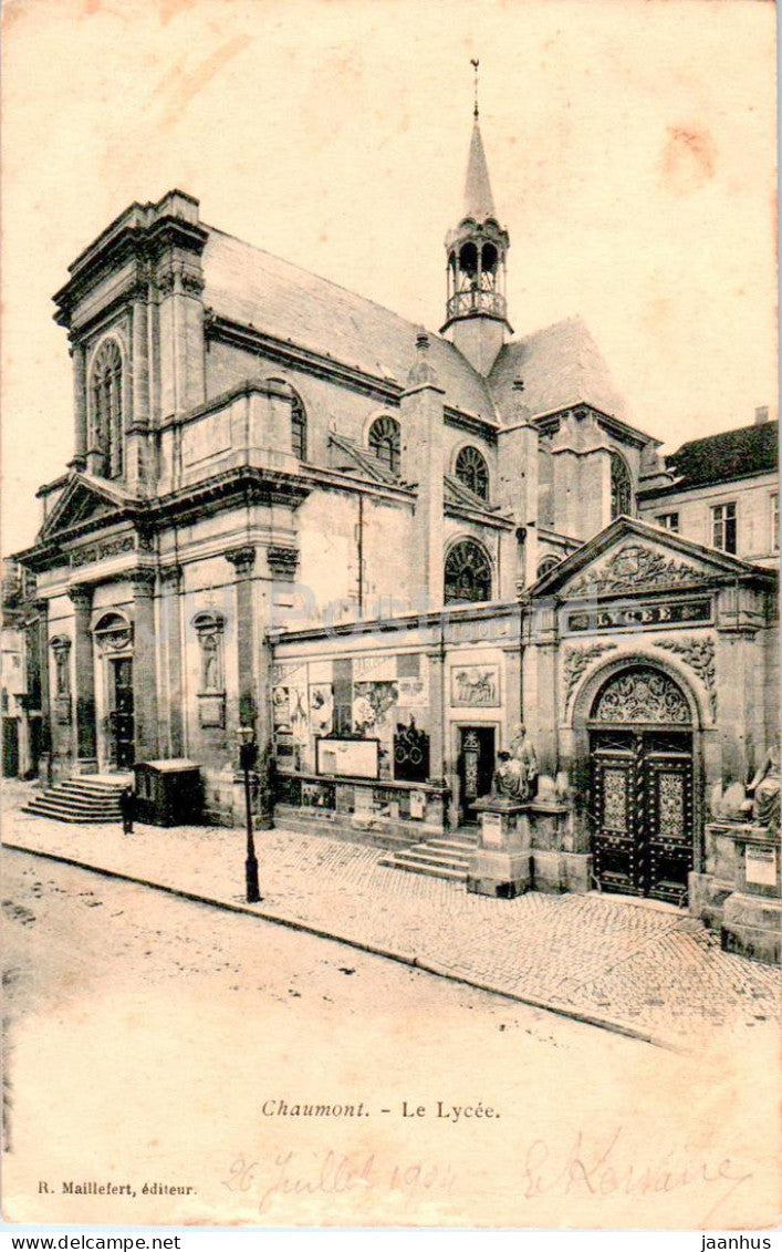 Chaumont Le Lycee Gymnasium alte Postkarte 1904 Frankreich