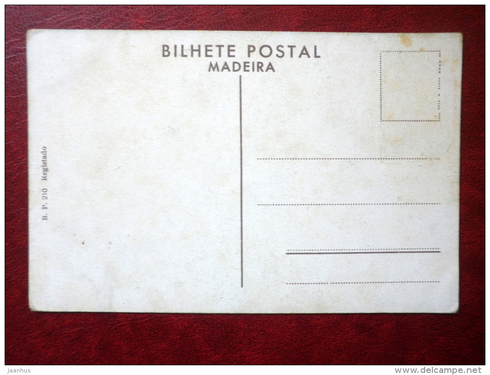 Funchal - ship - Madeira - old postcard - Portugal - unused - JH Postcards