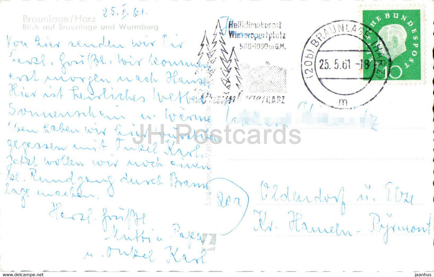 Braunlage - Blick auf Braunlage und Wurmberg - 1961 - Germany - used