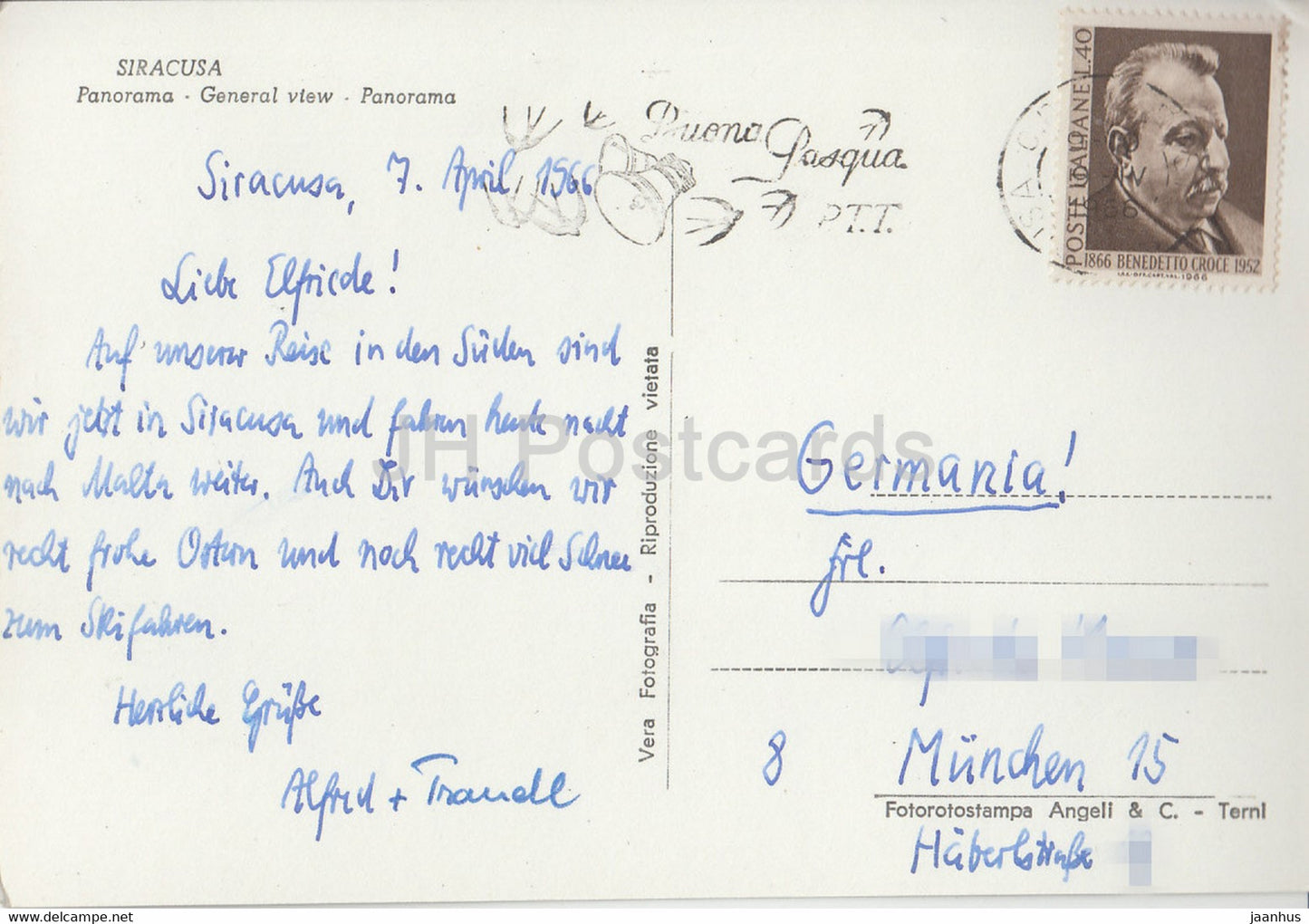 Siracusa - Panorama dall'alto - General view - 1966 - Italy - Italia - used