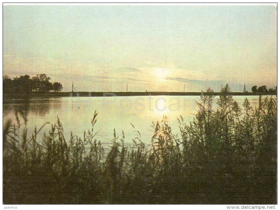 sunset on the Small Bay - Väike Viigi - Haapsalu - 1990 - Estonia USSR - unused - JH Postcards