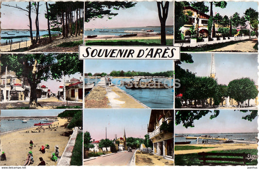 Souvenir d'Ares - multiview - old postcard - France - used - JH Postcards