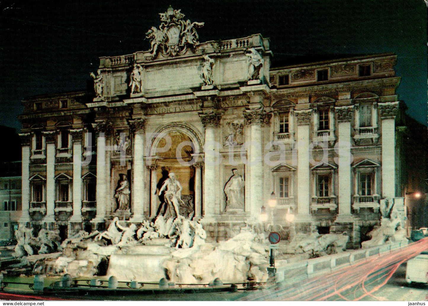 Roma - Rome - Roma di Notte - Fontana di Trevi - Trevi fountain - 224 - 1980 - Italy - used - JH Postcards