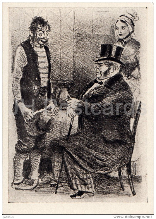 illustration by K. Rudakov - The Son by Guy de Maupassant - 1957 - Russia USSR - unused - JH Postcards