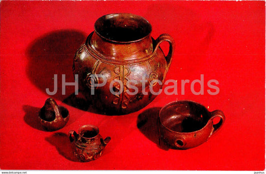 Kuza - jug for carrying water by S. Sokhatshoeva - folk art - Tajik art - Tajikistan art - 1977 - Russia USSR - unused - JH Postcards