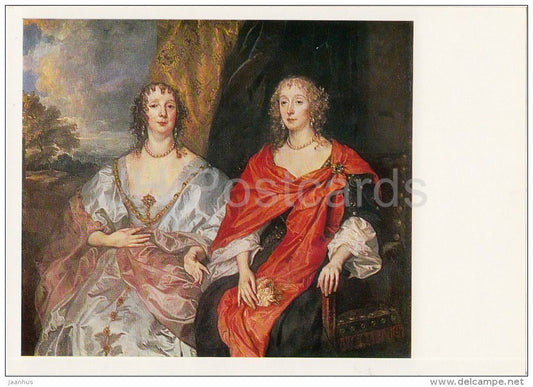 painting by Anthony van Dyck - Portrait of Anne Dalkeith and Anne Kirke - Flemish art - 1983 - Russia USSR - unused - JH Postcards