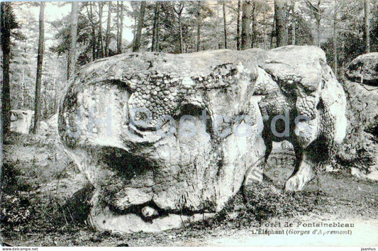 Foret de Fontainebleau - L'Elephant - old postcard - France - used - JH Postcards