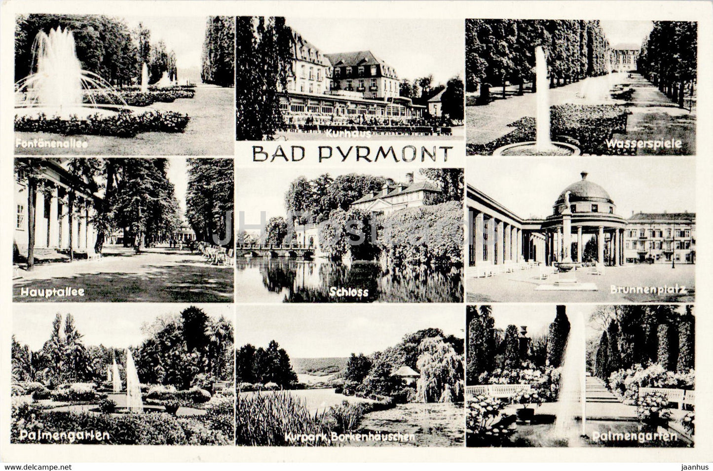 Bad Pyrmont - schonster Kurpark Deutschalnd - old postcard - 1955 - Germany - used - JH Postcards