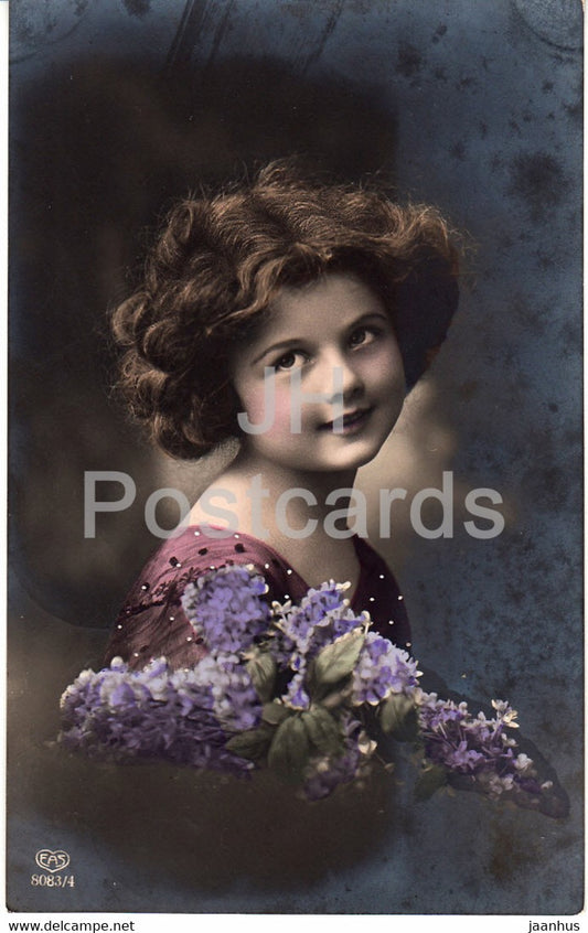 girl - children - EAS 8083/4 - Bahnpost Ambulant - old postcard - 1918 - used - JH Postcards