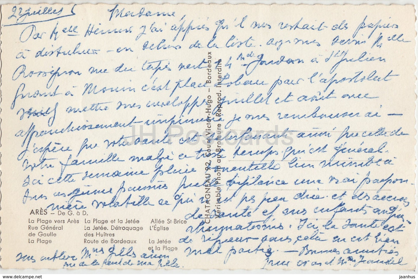 Souvenir d'Ares - multiview - old postcard - France - used