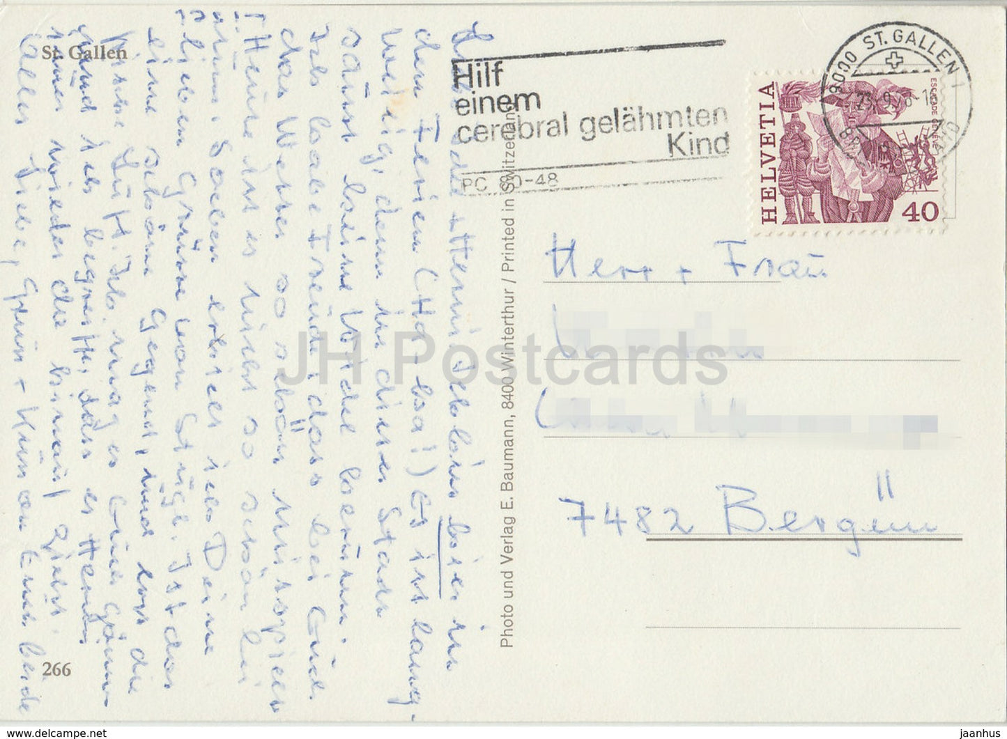 St Gallen - multiview - church - old car - 266 - 1978 - Switzerland - used