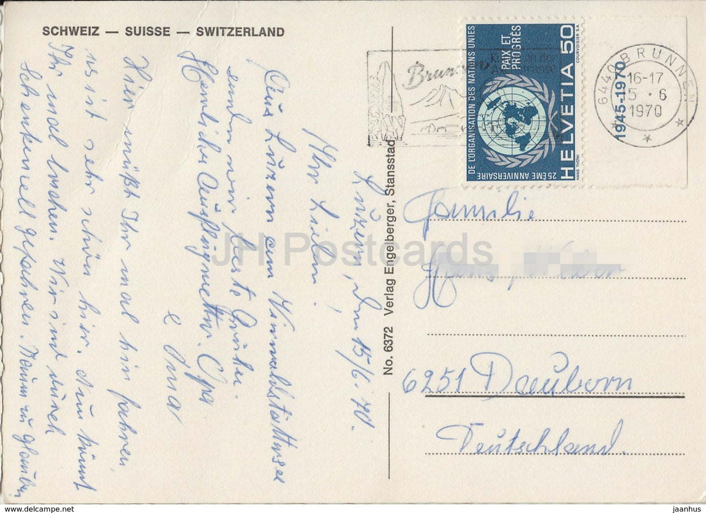 Suisse - Schweiz - Suisse - Lucerne - Cervin - Chutes du Rhin - Zurich - Berne - multiview - Suisse - 1970 - utilisé