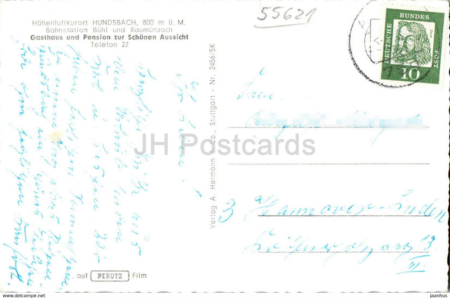 Hohenluftkurort und Wintersportplatz Hundsbach 800 m - church - old postcard - Germany - used