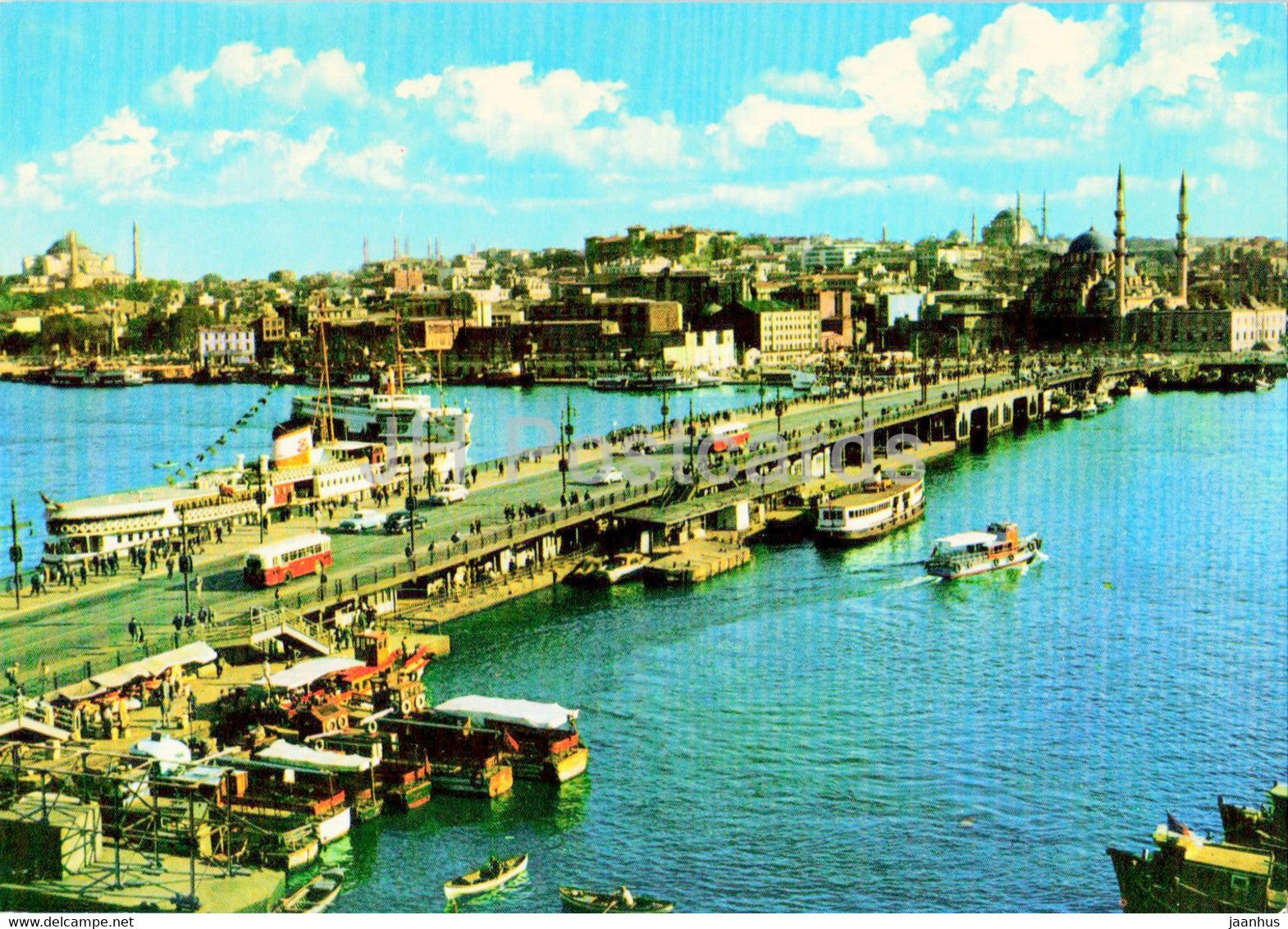 Istanbul - The Galata Bridge - ship - boat - 213 - Turkey - unused - JH Postcards