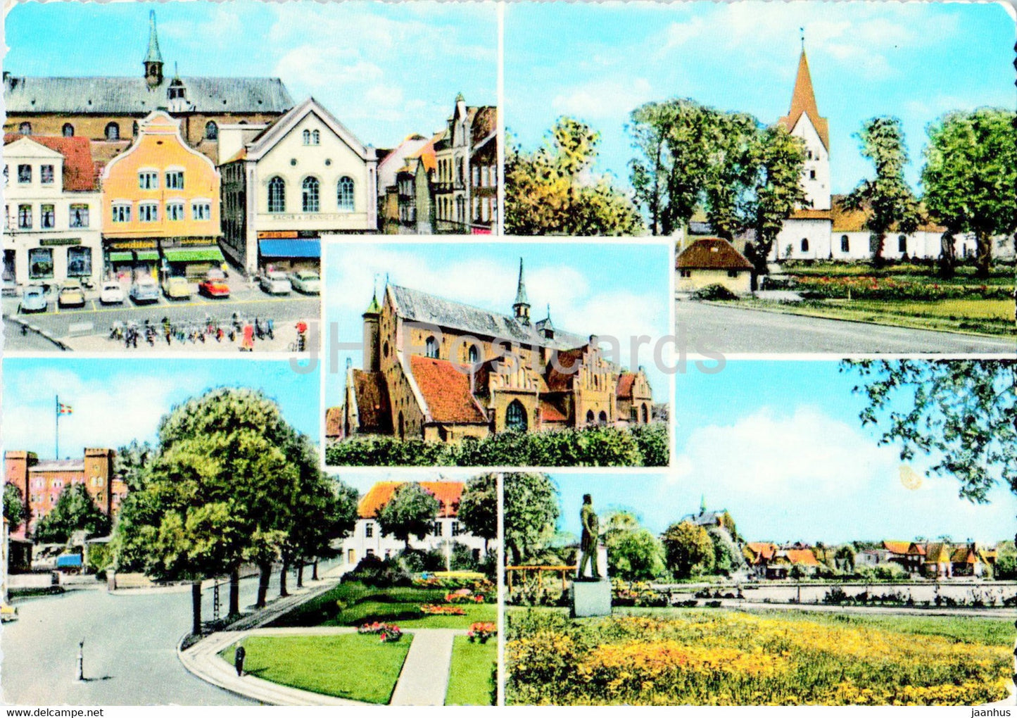 Haderslev - town views - multiview - 1967 - Denmark - used - JH Postcards