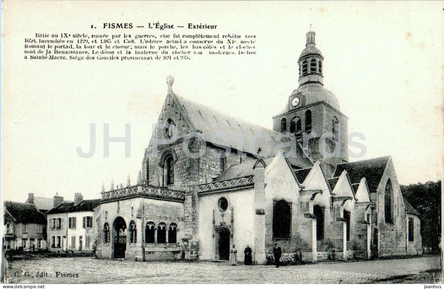Fismes - L'Eglise - Exterieur - 1 - old postcard - France - unused - JH Postcards