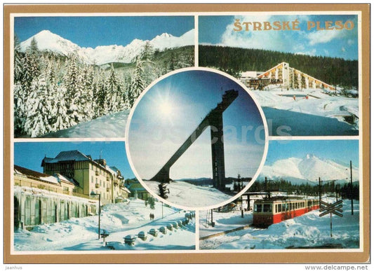 Ski jumping hill - Patria - tram - Strbske Pleso - Vysoke Tatry - High Tatras - Czechoslovakia - Slovakia - unused - JH Postcards
