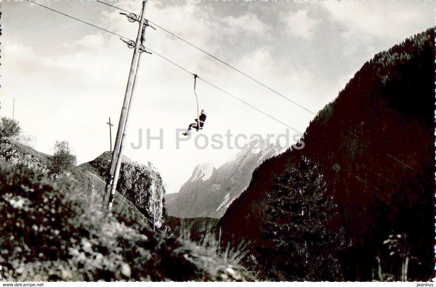 Dolomiti - Seggiovia di Campitello - skilift - old postcard - Italy - unused - JH Postcards