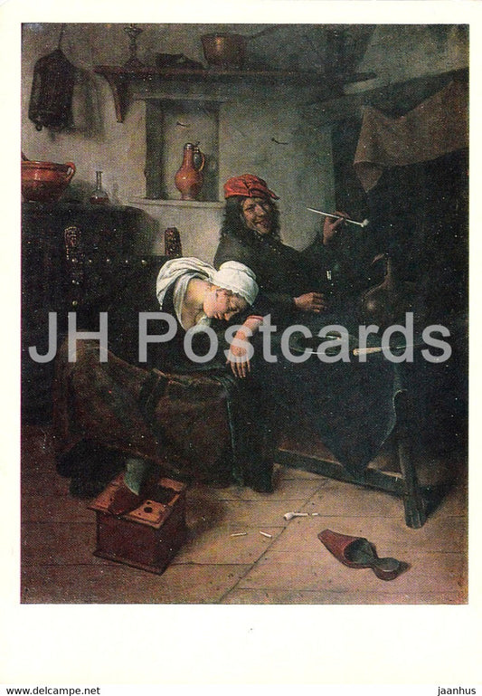 painting by Jan Steen - Revelers - Dutch art - 1972 - Russia USSR - unused - JH Postcards