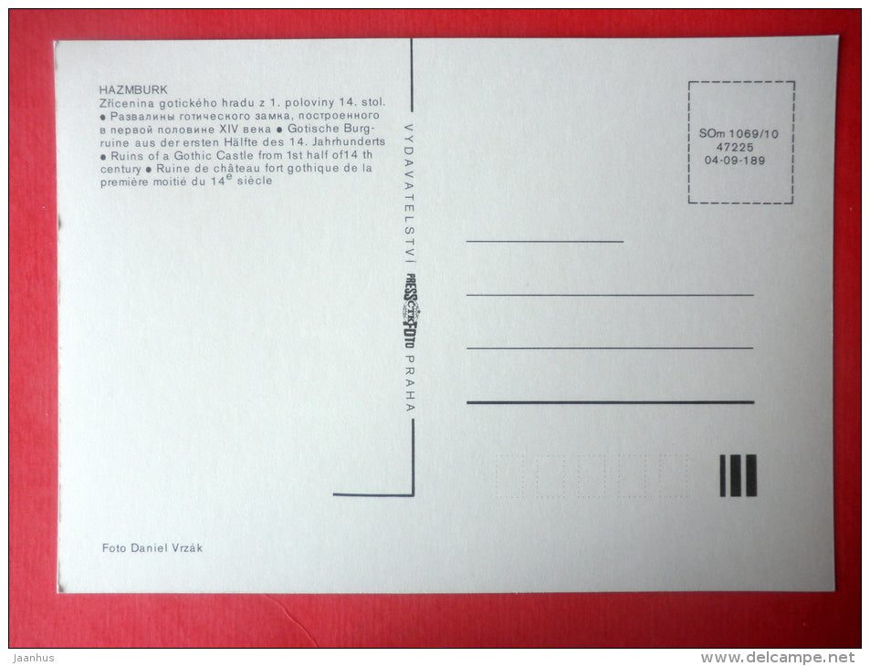 Ruins of a gothic Castle , 14th century - Hazmburk - Czech Castles - Czech Republik , Czechoslovakia - unused - JH Postcards