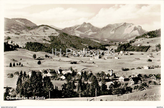 Oberstaufen mit Santis - old postcard - 1955 - Germany - used - JH Postcards