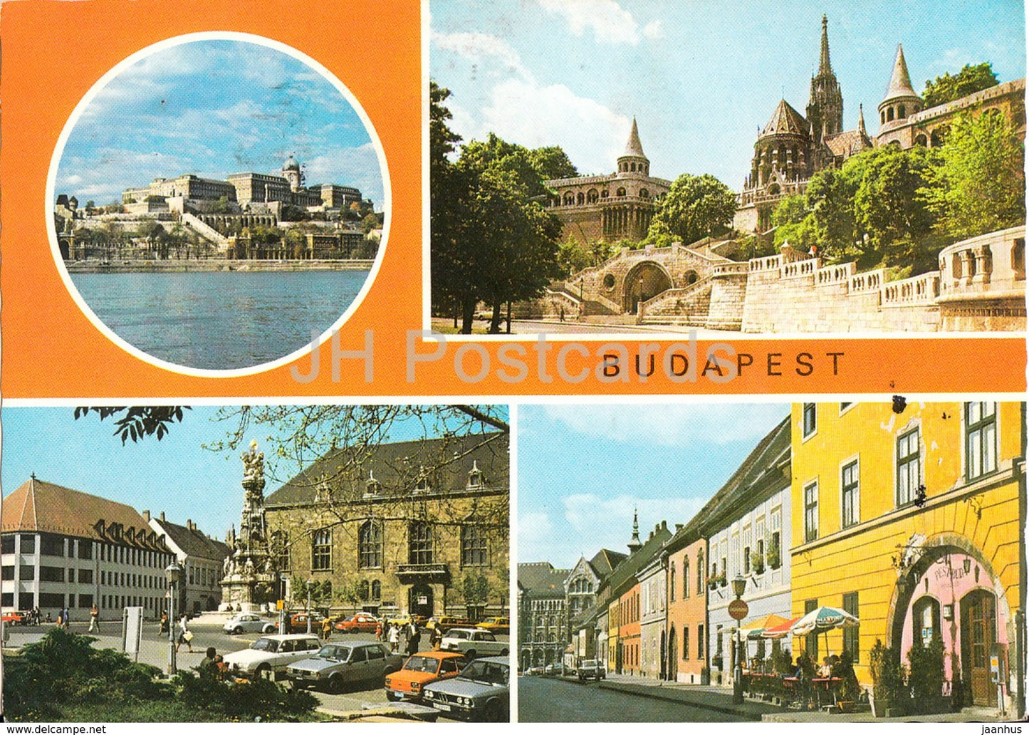 Budapest - castle - cars BMW - architecture - multiview - 1980s - Hungary - used - JH Postcards