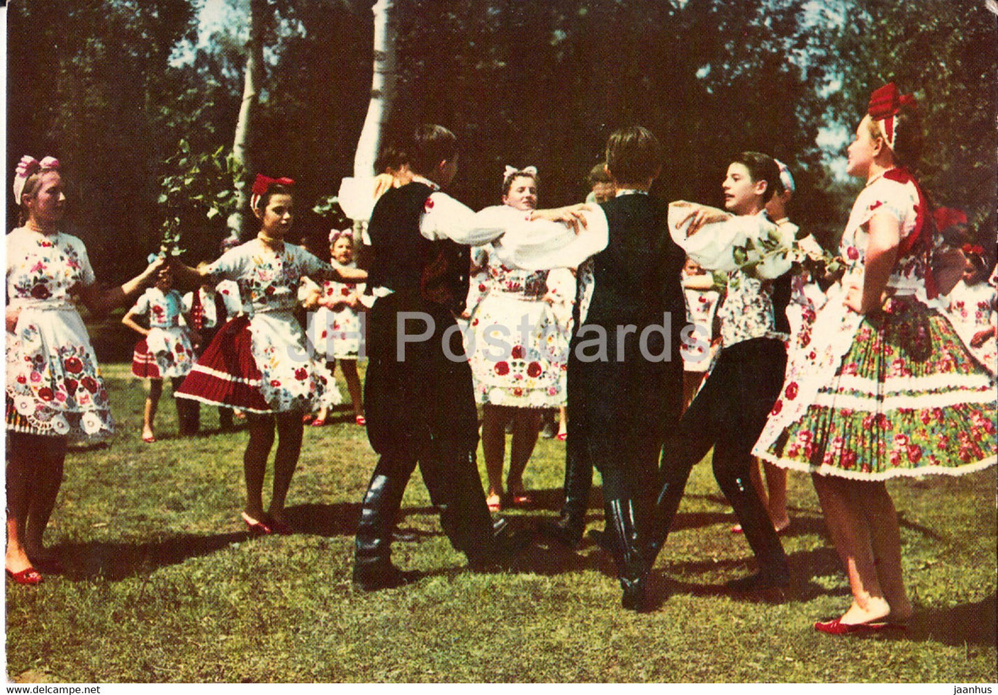 Traditional Costume of Kalocsa - Hungarian Folk Costumes - dancing - Hungary - used - JH Postcards