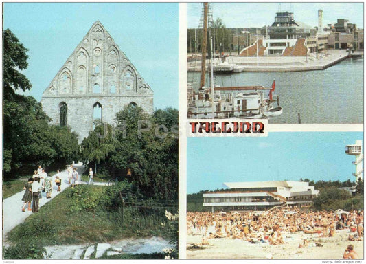 Pirita Convent - Pirita Olympic Sailing Centre - beach - Tallinn - Intourist - 1986 - Estonia USSR - unused - JH Postcards