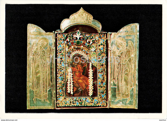 Diptych with the Icon The Virgin Eleusa - Moscow Kremlin Armoury - 1976 - Russia USSR - unused - JH Postcards