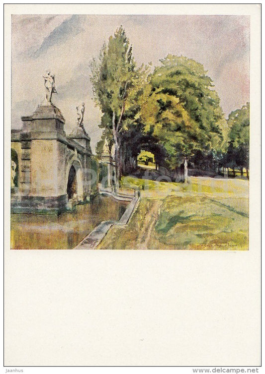 painting by A. Benois - In the Park of the Fontainebleau , 1935 - Russian art - 1967 - Russia USSR - unused - JH Postcards