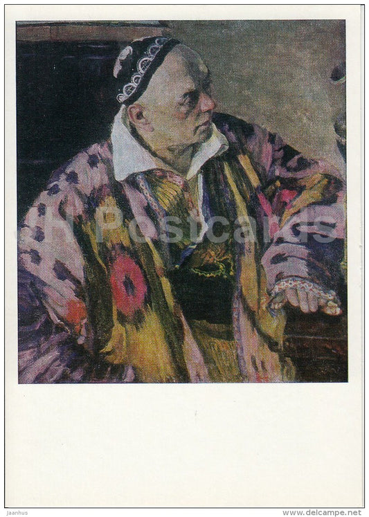 painting by M. Nesterov - Portrait of Soviet architect A. Shchusev , 1941 - Russian art - 1988 - Russia USSR - unused - JH Postcards