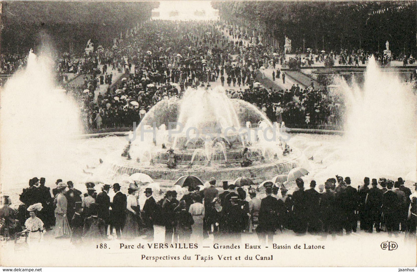 Parc de Versailles - Grandes Eaux - Bassin de Latone - Perspectives du Tapis - 188 - old postcard - France - unused - JH Postcards