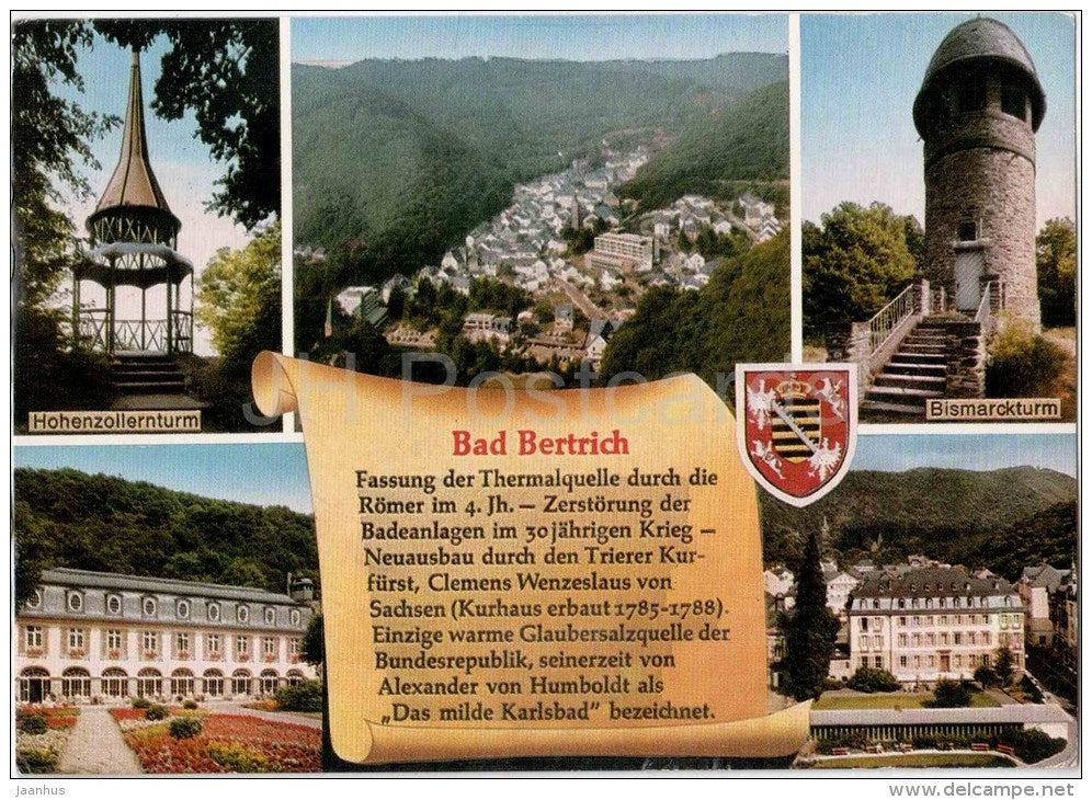 Bad Bertrich - Hohenzollernturm - Bismarckturm - 5582 - Germany - 1985 gelaufen - JH Postcards