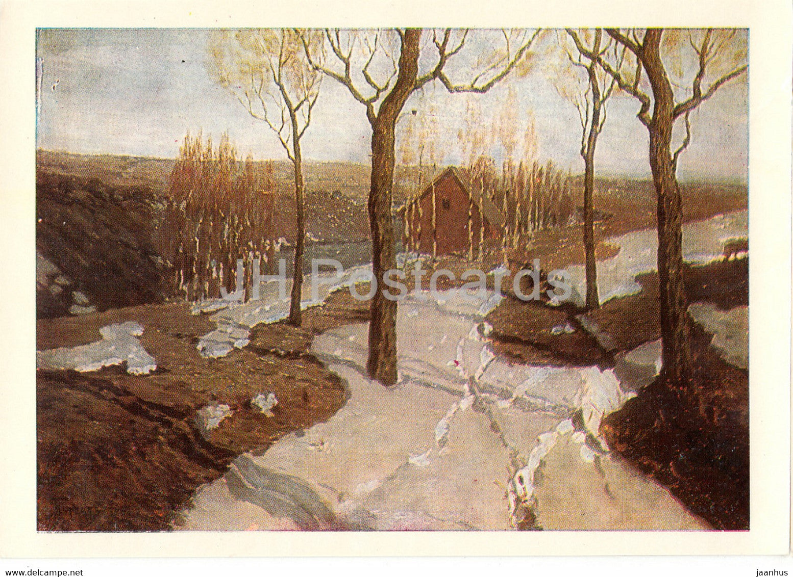painting by Vilhelms Purvitis - Springtime Landscape - Latvian art - Latvia USSR - unused - JH Postcards