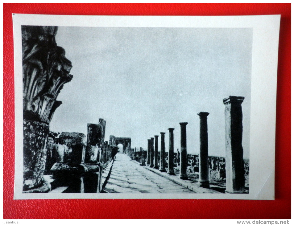 Street In Timgad in Algeria , inner view , II century AD - Architecture of Ancient Rome - 1965 - Russia USSR - unused - JH Postcards