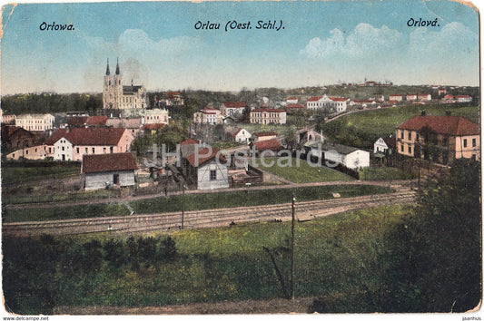 Orlowa - Orlau - Orlova - railway - old postcard - 1919 - Czech Republic - used - JH Postcards