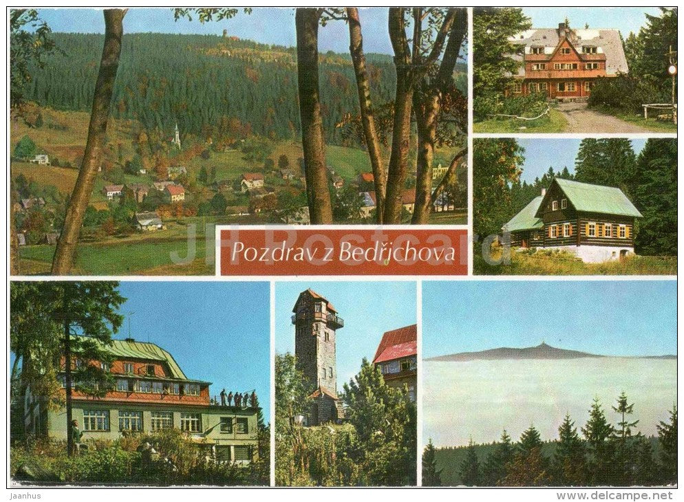 Bedrichova - cottage President's Office - Glass Museum - Fucikova cottage - Czechoslovakia - Czech Republic - used 1976 - JH Postcards