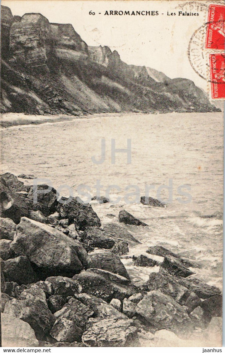 Arromanches - Les Falaises - 60 - old postcard - 1921 - France - used - JH Postcards