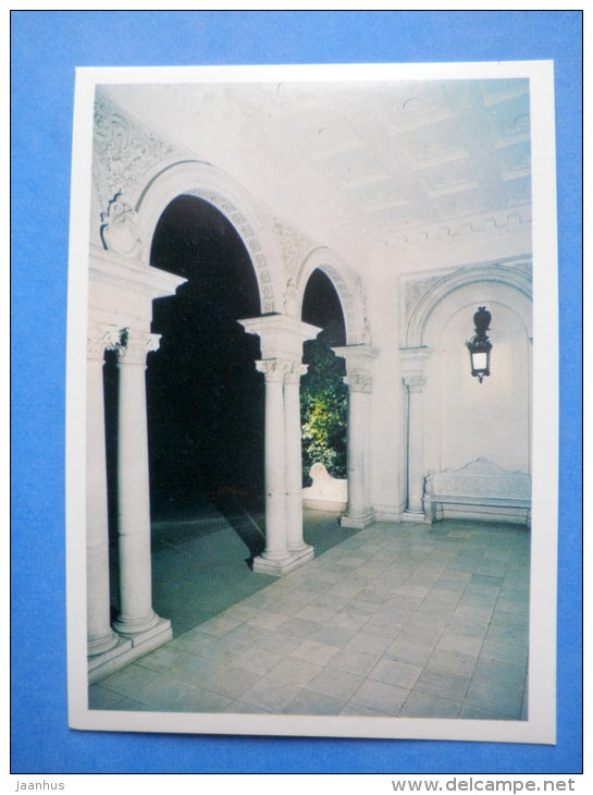 portico of the main entrance of the palace - Livadia Palace - 1978 - Ukraine USSR - unused - JH Postcards