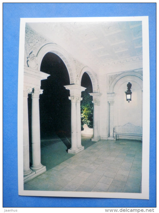 portico of the main entrance of the palace - Livadia Palace - 1978 - Ukraine USSR - unused - JH Postcards