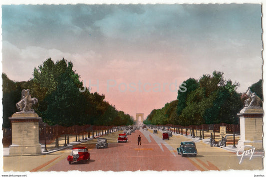 Paris - Les Chevaux de Marly - a l'entree de l'avenue des Champs Elysees - old postcard - France - unused - JH Postcards