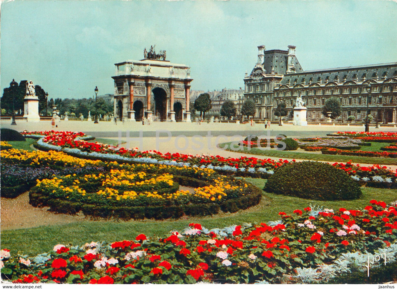 Paris - Jardin des Tuileries et Arc de Triomphe du Carrousel - Couleurs et Luniere de France - 1960 - France - used - JH Postcards