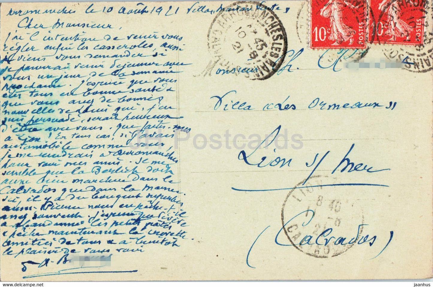 Arromanches - Les Falaises - 60 - carte postale ancienne - 1921 - France - occasion