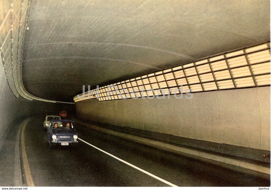 La galleria stradale del St Bernardino - St Bernardin Tunnel - car - Switzerland - unused - JH Postcards
