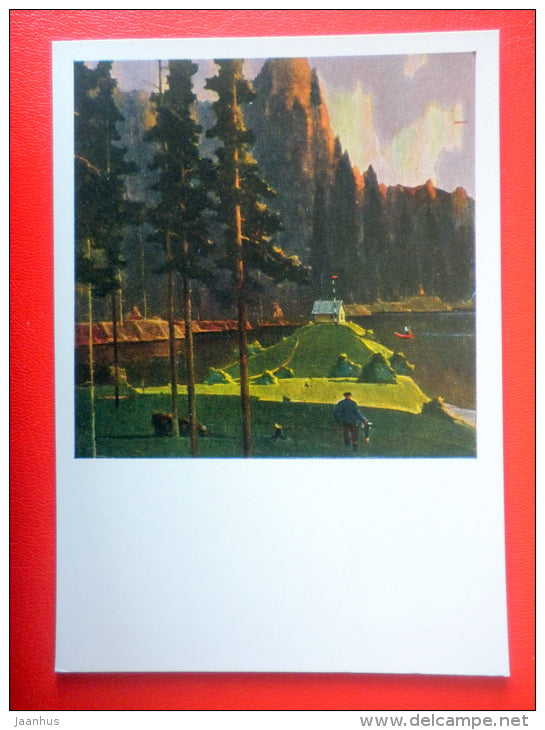 painting by G. Nissky . Booy Keeper , 1959 - russian art - unused - JH Postcards
