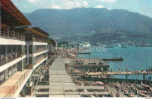 Beach in Yalta - Crimea - Ukraine USSR - unused - JH Postcards